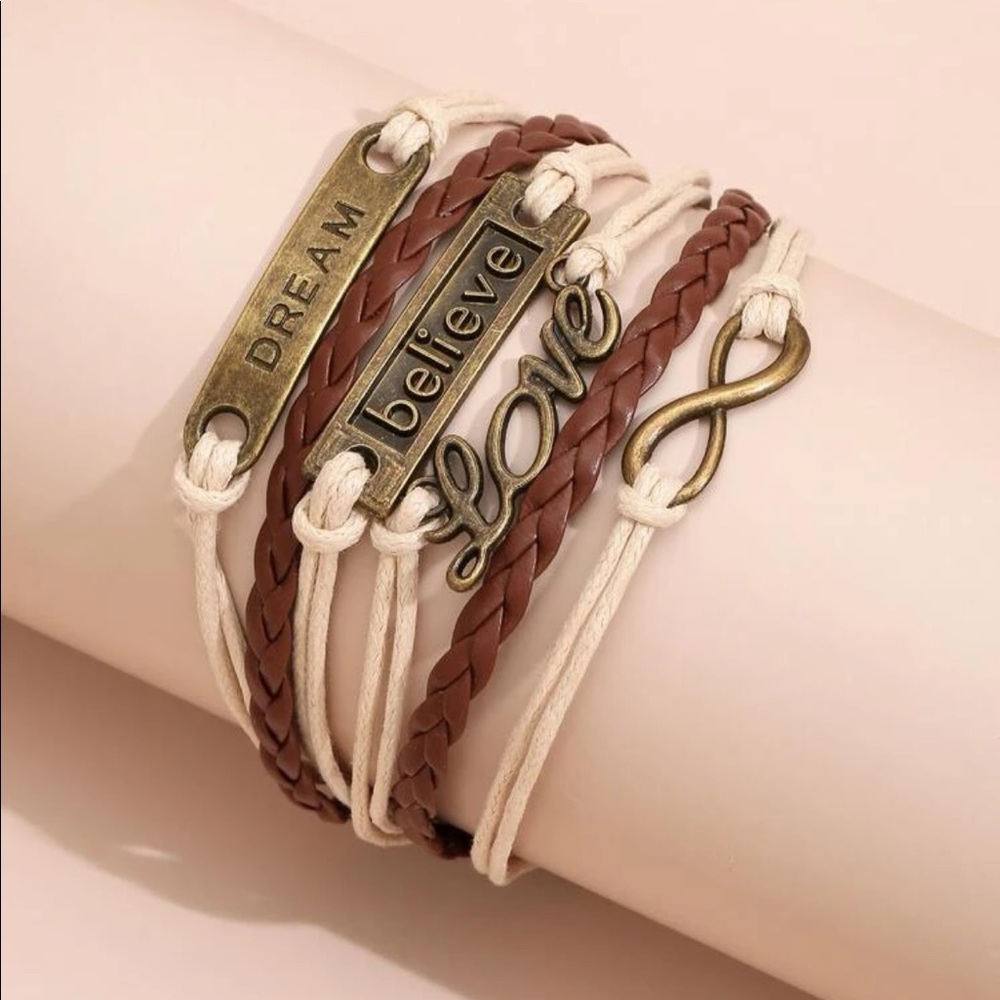 Letter Decor Braided Bracelet - Picture 2 of 3